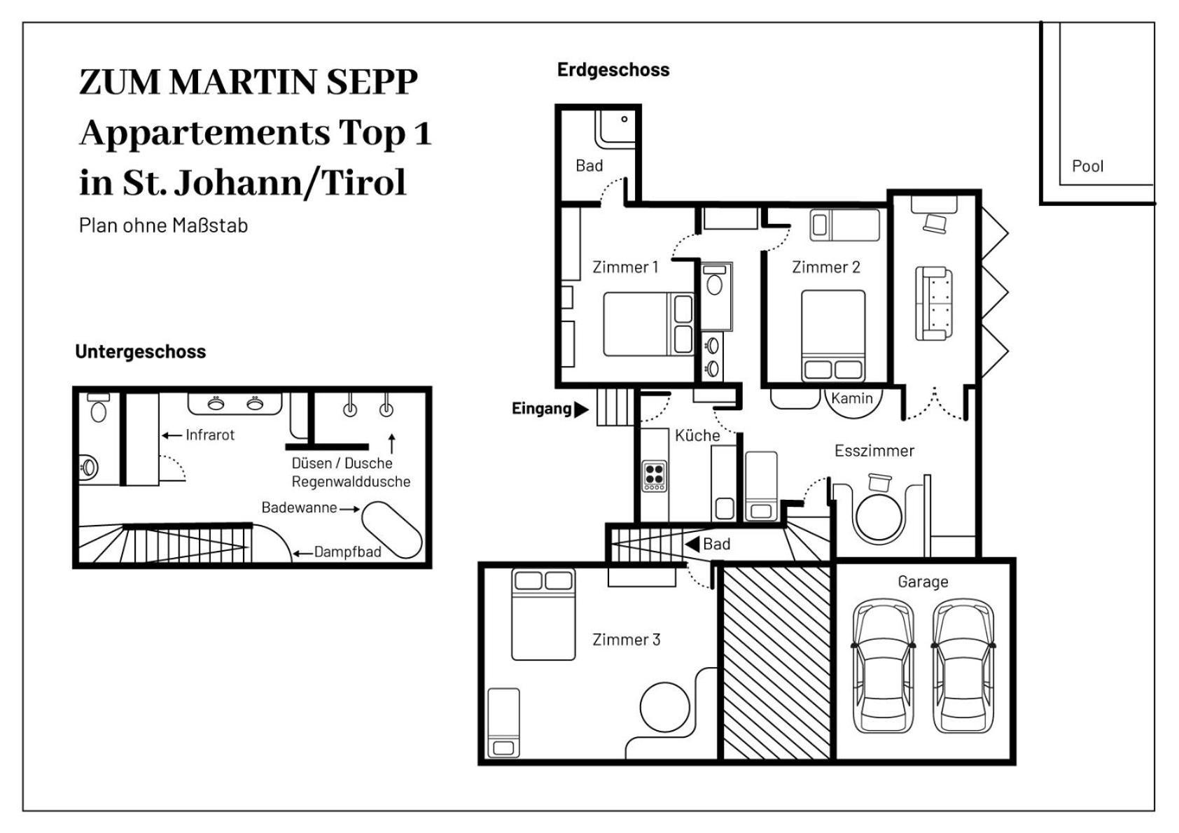 Zum Martin Sepp Appartements Im Martinshof サンクト・ジョアン・イン・チロル エクステリア 写真